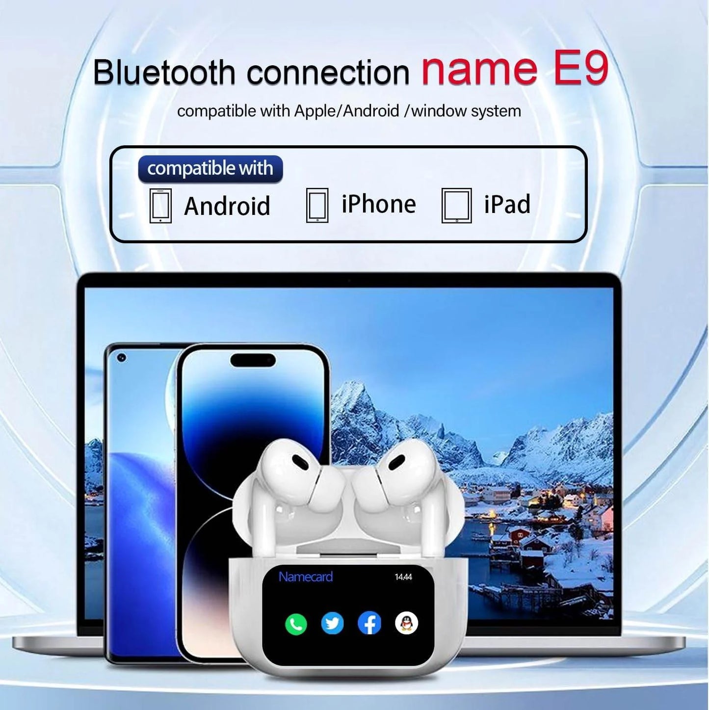 Airpods Pro - Color Screen With Smart Watch Function, Touch Screen Earbuds Wireless Earbuds, Suitable For iPhone/Android